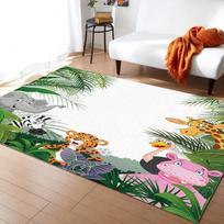 Džiunglių animacinių gyvūnų kilimas Žirafa Liūtas Kilimas Svetainės dekoracija Didelis kilimas Miegamasis Vaiko ropojimo kilimėlis Vonios kambario kilimėlis 40x60cm