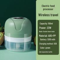 Mini Electric Garlic Grinder & Peeler for Kitchen D-6 100ML žalsvai mėlyna
