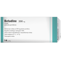 Makšties infekcijai gydyti BETADINE 200mg, 14 ovulių