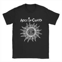 Juokingi Alice In Chains Saulės moteriški marškinėliai vyrams apvalia kaklo iškirpte medvilniniai marškinėliai trumpomis rankovėmis suaugusiųjų drabužiai S juoda