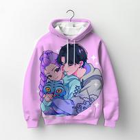 Kpop Demonų Medžiotojų Hoodies Mergaičių Drabužiai Madingi Laisvalaikio Megztiniai K-Pop Demonų Medžiotojų Bliuzonai Su Gobtuvu Vaikų Apranga 110