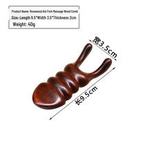 Rosewood Multifunctional Wide-Tooth Wooden Massage Comb for Head, Neck, and Gua Sha Therapy.