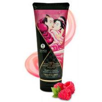 Masažo kremas Shunga avietės Jaučiantis bučiuojamu, šildantis, 200 ml