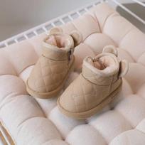 Neperšlampami Žieminiai Šilti Vaikiški Sniego Batai: Jaukus aksomas, storas medvilninis pamušalas berniukams ir mergaitėms nuo 1 iki 6 metų Sizes 17~22 / Set of 6 pairs