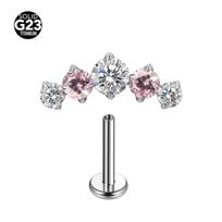 F-136 Titanium Alloy 1.0-1.2 Gauge Internally Threaded Cartilage Lip Ring Stud 1.2x10mm