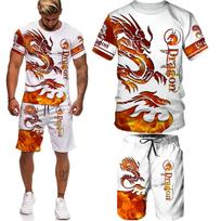 Animal Fly Dragon Tattoo Vyriški sportiniai kostiumai Harajuku Streetwear Vyriški marškinėliai Vyriški bėgimo kostiumai Laisvalaikio didelio dydžio vyriški rinkiniai Chandal XXL