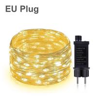 AC110V-220V ES JAV maitinimo šaltinis LED varinė viela Fairy šviesos styga 10M-100M vandeniui atspari lauko lempa Kalėdų sodo dekoravimui 10M