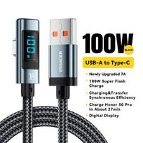 Essager 7A 100W USB C laidas greito įkrovimo skaitmeninio ekrano alkūnės tipo C laidas, skirtas Huawei Mate60 Pro Xiaomi Samsung Vivo duomenų laidui 1m pilka