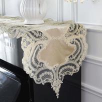 Fortepijono dangtelis baltas elegantiškas auksinis aksominis stalo vėliava Modernus fortepijono audinio staliukas, išsiuvinėtas fortepijono dangtelis Europos nėrinių klaviatūra 40X230cm