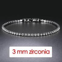 Hiphop teniso apyrankė Homme Iced Out 3/4/5 mm kubinio cirkonio kristalo vyriška grandinėlė ant rankų Hip-hop gatvės aprangos papuošalai Vyriški H086 17cm black