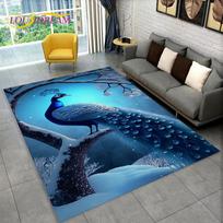 3D Išskirtinis Povas Gyvūnas Plotinis Kilimas, Kilimas Namams Svetainei Miegamajam Sofai Durų Kilimėlis Virtuvės Dekoracija, Neslystantys Grindų Kilimai 40x60cm(15x23in)