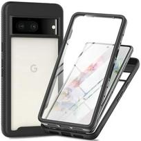 Pixel 7 8 9 Pro XL Smūgiams atsparus dėklas Priekinė plėvelė Krištolinis galinis dangtelis Capa skirtas Google Pixel 8 A Pixel7 6A 7A 8A 5G 360 Apsaugos telefono dėklas Pixel 8&Case and PET Film juoda