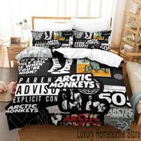 3D Print Arctic Monkeys Band Bedding Set Duvet Cover Bed Set Quilt Cover Pillowcase Comforter king Queen Size Boys Adult EU Single 135x200cm