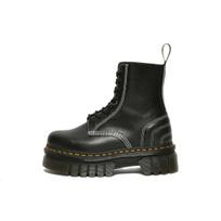 Dr. Martens Audrick Odiniai Platforminiai Bateliai su Raišteliais Baltu Dygsniu - Juodi Moteriški Sportbačiai 27810001 37