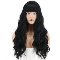 MERISIHAIR moteriškas madingas ilgų garbanotų plaukų perukas su kirpčiukais Sintetinio pluošto banguotas perukas Juodai Ruda Blondinė Mėlyna Moteriška Cosplay Kasdienis dėvėjimas
