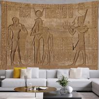 Senovės Egipto gobelenai Pakabinami sieniniai hieroglifiniai raižiniai Boho kambario dekoravimo priedai Egipto sieniniai gobelenai Estetika 95x73cm