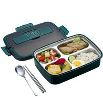 304 Nerūdijančio plieno sandari priešpiečių dėžutė Bento Box maisto talpyklos laikymas biuro darbuotojams 4-compartment žalia