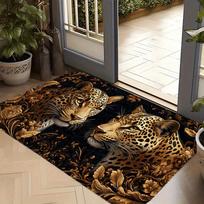 1 vnt. Leopardo rašto grindų kilimėlis Modernus virtuvės poliesterio kilimėlis Neslystantis Spalvingas vidaus kilimas, Namų vonios kambario miegamojo svetainės dekorui 40*60cm
