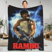 Rambo Pirmoji kraujo flanelės pledas Kokybiškas minkštas šiltas Šaudymo filmo patalynė Pledai Pavasario sofos kėdės miegamojo lovos raštas Patalynės užvalkalas 30x40in