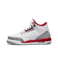 Air Jordan 3 Retro GS Cardinal Red Vaikams Sportbačiai Balti Šviesiai Kario Spalvos Cementinės Pilkos 398614-126 36
