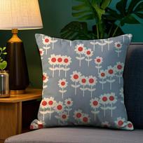 O-Orla Kiely Gėlių Pagalvės Užvalkalas Pliušinis Audinys Minkštas Dvipusis Spaudinys Sofos Pagalvės Užvalkalas Mesti Pagalvės Užvalkalai 12x12Inch gray