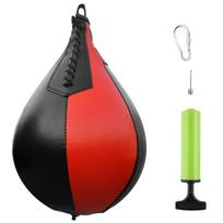 Boxing Speed ​​Ball PU Odinis MMA Muay Thai treniruočių krepšio rinkinys Bokso smūgio kamuolys su pripūtimo pompa juoda/raudona