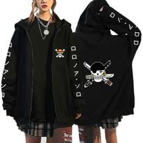Cosplay Luffy Zoro ONE PIECE Anime gobtuvai Vyriški švarkai Kasdienis paltas su užtrauktuku Harajuku Unisex Hoodie Animaciniai megztiniai su margintais megztiniais Hip Hop Hoody gatvės drabužiai XXXL