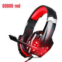 G9000 Stereo žaidimų ausinės, skirtos PS4, PS5, PC, Xbox One, triukšmą slopinančios ausinės su mikrofonu, LED šviesa, žemųjų dažnių erdvinis garsas, minkštos atminties ausinės raudona