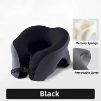 Nešiojama U formos kelioninė pagalvė iš viskoelastinių putų miego pagalvės Biuro dienos miego pagalvė Automobilio lėktuvo kaklo atrama Ergonomiška galvos atrama Black juoda