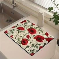 1 vnt. guminis džiovinimo kilimėlis su rožių raštu kavos parduotuvei, restoranui, virtuvės kilimams, stalo įrankiams, patvarus diatomų purvo stalo kilimėlis, naminių gyvūnėlių kilimėlis, kavos ir gėrimų reikmenims 30*40