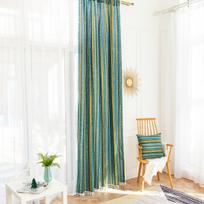 Curtain Finished Japanese Literary Stripes Semi-Blackout Bedroom Cotton And Linen Partition Kitchen Coffee Curtain 45 * 45Cm separate pillow cover
