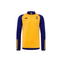 Adidas Real Madrid Tiro 23 vyriški treniruočių futbolo marškinėliai su užtrauktuku ir ilgomis rankovėmis, geltoni IQ0543 XL
