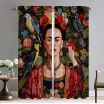 F-kahlo Tamsinančios užuolaidos svetainės langui Užuolaida namų interjerui 2 vnt. Tifto užuolaidos miegamojo pertvarai Žaliuzės W50xH70cmx2pcs-CL