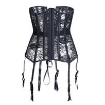 Suvarstomas moteriškas steampunk korsetas su petnešėlėmis Sexy apatinio trikotažo juosmens juosta Gothic Bustier 6XL juoda