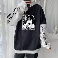 Mada Anime Bungo Benamiai šunys Kawaii Drabužiai Dazai Osamu Cosplay Hoodies Harajuku Animaciniai filmai Žiemos mada Kasdieniai megztiniai S juoda