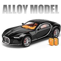 1/24 mastelio Bugatti žaislinio automobilio modelis, Atlanto lydinio vaikiškas slėginis automobilio modelis, gimtadienio dovana, Kalėdinis, garsus ir lengvas žaislinis automobilis 1/24-Size:20*8.2*5.2cm juoda