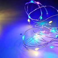 20 vnt. Mini LED girlianda, atspari vandeniui, 2 m, 20 LED, 3 režimai, miegamojo, namų, Naujųjų Metų, Kalėdų dovana, DIY dekoravimo apšvietimas 20pcs multicolor