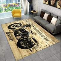 3D Retro Vintažinis Motociklo Plotas Kilimas Didelis, Kilimas Svetainei Miegamajam Sofa Durų Kilimėlis Dekoravimui, Vaikų Žaidimų Neslystantis Grindų Kilimėlis 40cm x 60cm