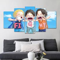 5 VNT Drobės tapyba Anime Paprastas Lufis Kabantis paveikslas Svetainės sofos fono freska Berniuko vaikų lovos šalia Miegamojo dekoravimo paveikslas S no frame