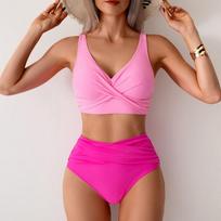 Naujas moteriškas vasarinis pakeliančio tipo maudymosi kostiumėlis aukštu liemeniu, bikini rinkinys, maudymosi kostiumėlis, paplūdimio drabužiai S