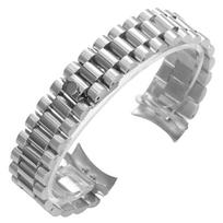 20 mm tvirtas nerūdijančio plieno laikrodžio dirželis Rolex DATEJUST laikrodžiui, „Oyster“ tipo laikrodžio apyrankė, vyriškas, lenktas galas, sulankstoma sagtelė, laikrodžio apyrankės dirželis 20mm sidabras