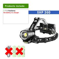 XHP360 Galingas LED priekinis žibintas Didelės galios LED priekinis žibintas 18650 Žvejybos galvos žibintas C tipo įkrovimas Without batteries juoda