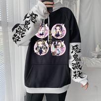 Anime Demon Slayer Kanao Tsuyuri Shinobu Kochou Mielas Animacinis Spaudinys Su Gobtuvu Vyrams Moterims Manga Gobtuvai Harajuku Unisex Megztinis XS juoda