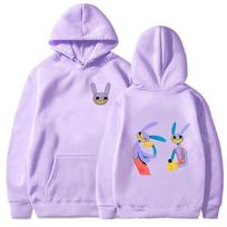 Nuostabus skaitmeninis cirkas Hoodies moterims vyrams Mielas triušio grafikos megztiniai Y2k drabužiai Animacinis ilgomis rankovėmis laisvas megztinis XS
