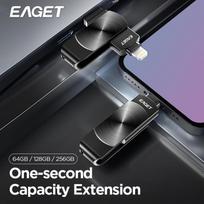 MFI sertifikuotas dviejų sąsajų „Flash“ atmintinė, USB 3.2 nešiojama atminties kortelė „Plug & Play“ plėtra „iPhone 15 14 13“ / „iPad“ 128GB juoda