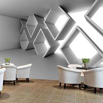 3D cemento sienos geometriniai pastatai erdvės plėtimas sienų tapetai miegamojo sofa abstraktūs 3D tapetai 200 cm(W) x 140 cm(H)