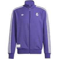 Adidas Originals Real Madrid Futbolo Sportinė Laisvalaikio Patogi Klasikinė Dryžuota Retro Stovinti Apykaklė Striukė Vyriška Striukė Violetinė JF2582 L