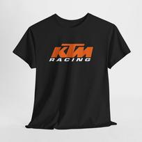 KTM Racing Juodi Marškinėliai – Unisex Motokroso Marškinėliai Vyrams arba Moterims S