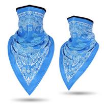 Kvėpuojantis ledo šilko motociklo šaliko apvyniojimas vėjui atsparus dulkėms kaklo dangtelis Bandana balaklava veido kaukė mėlyna