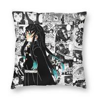Demon Slayer Muichiro Tokito Square Pillowcase Polyester Linen Velvet Printed Zip Decor Throw Pillow Case Bed Cushion Cover 12x12Inch